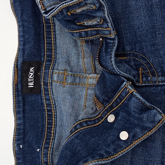 Hudson Ruby Mid-Thigh Cuffed Button Flap Pocket Denim Jean Shorts 25 - Picture 12 of 14